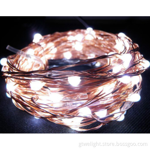 5m 50 LEDs Silver Copper Wire LED Starry Light String Fairy Battery Operated LED Copper String Light